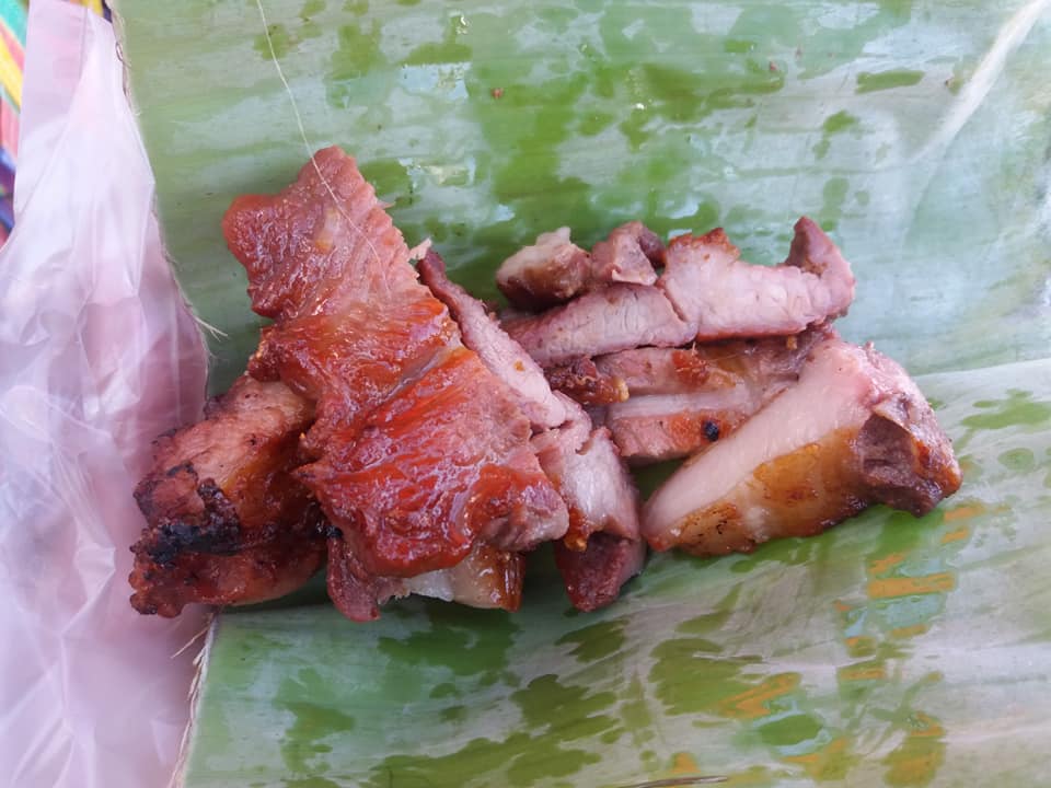 Delicious pork from street food vendor.