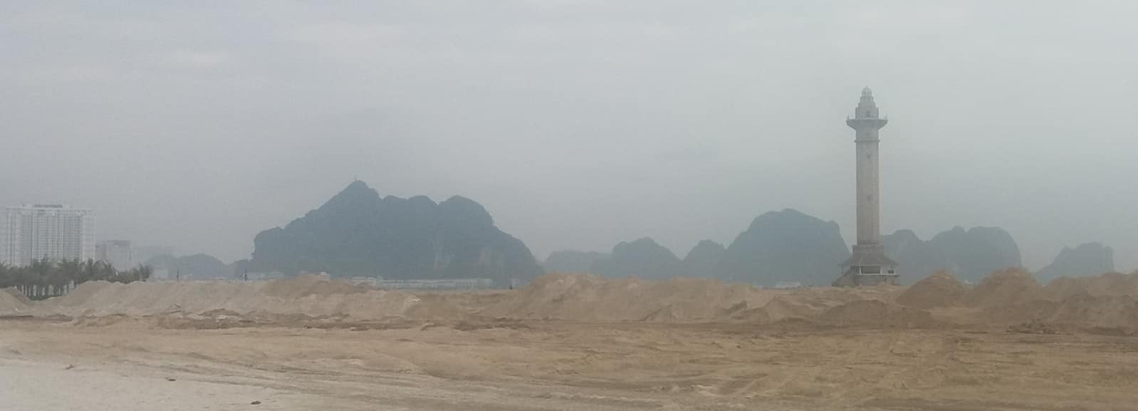 Ghostly and quiet beaches of Ha Long Bay out-of-season.
