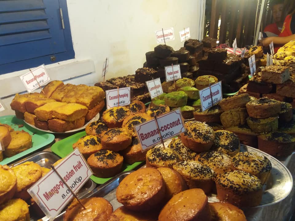 Cakes at the night food market.