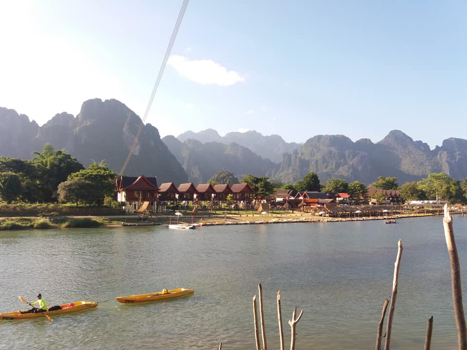 First view of Vang Vieng mountains.