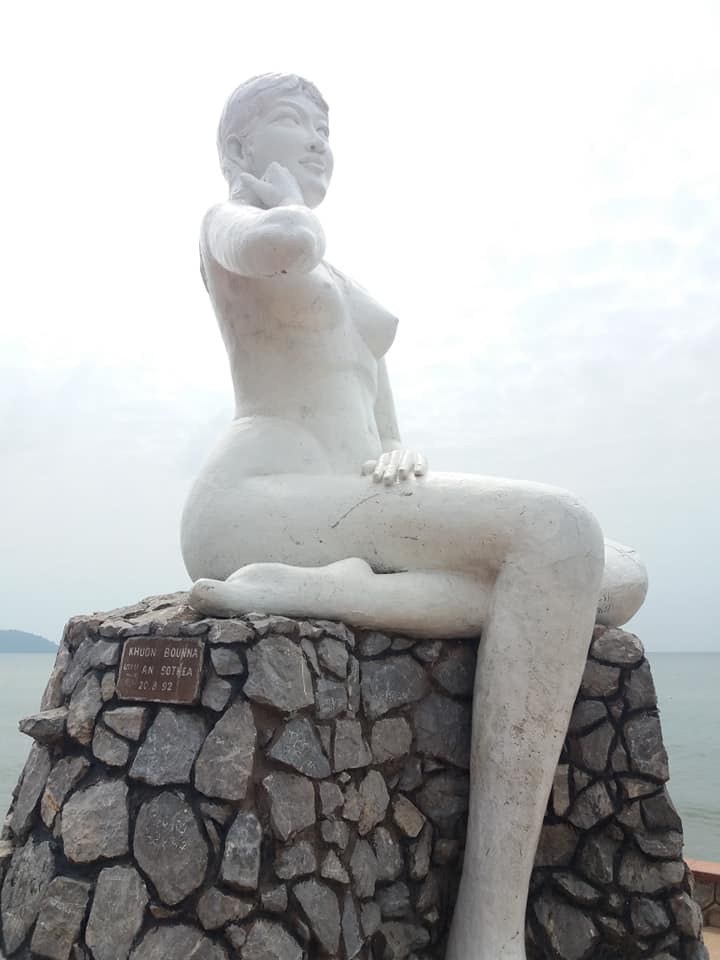 The White Lady statue on Kep beach.