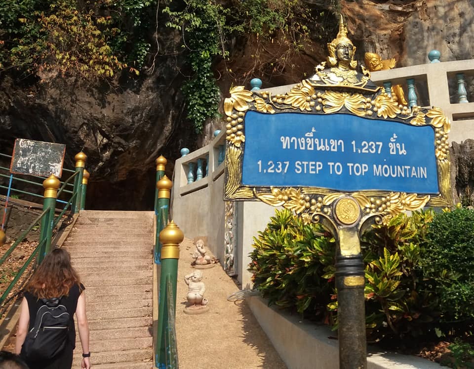 Beginning of the climb at Tiger Cave Temple, Krabi.