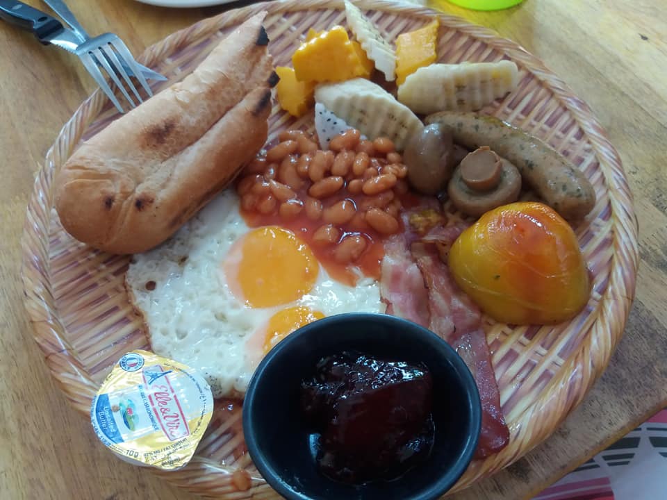 English breakfast with fruit at The Khmer.
