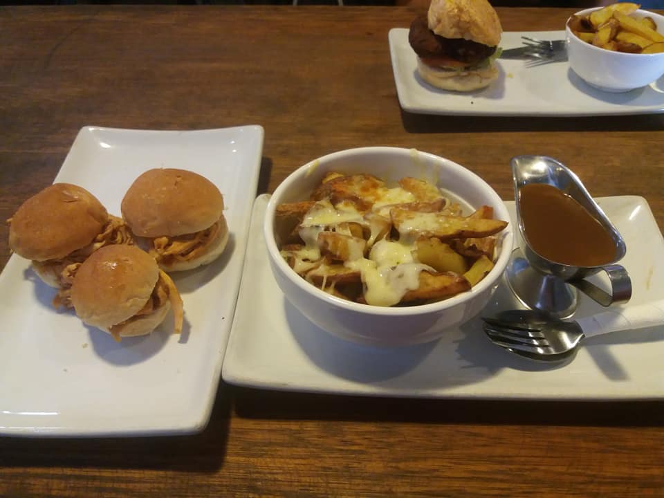 Burger sliders and poutine at The Big Easy in Sihanoukville.