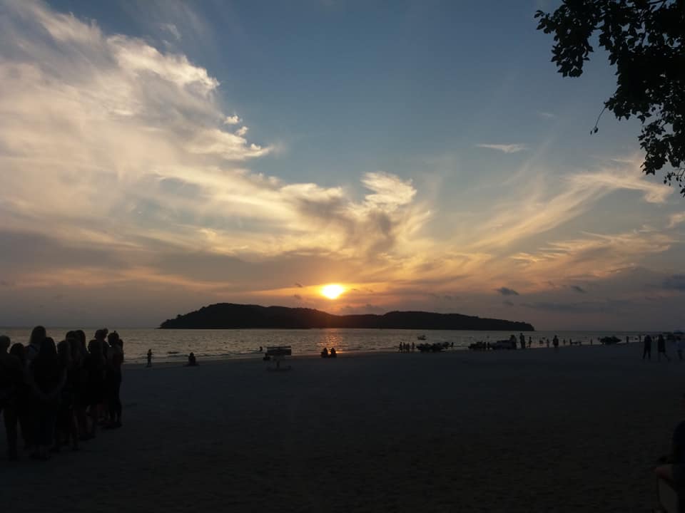 Watching the sunset from Ao Chang beach bar, Langkawi.